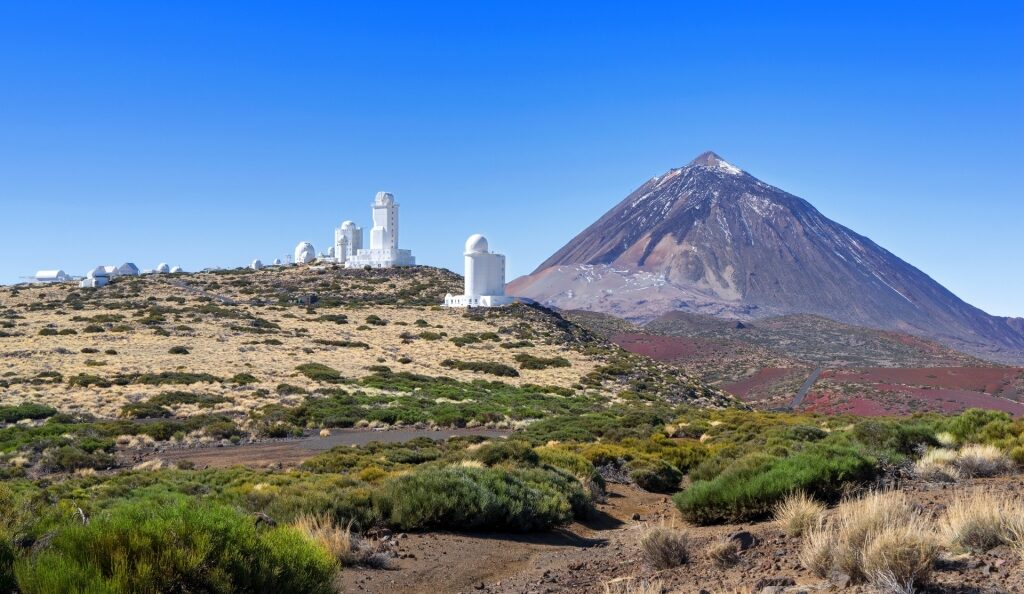 Teide Astrophysics Observatory, Tenerife with view of Mount Teide