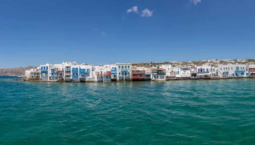 Beautiful waterfront of Little Venice, Mykonos