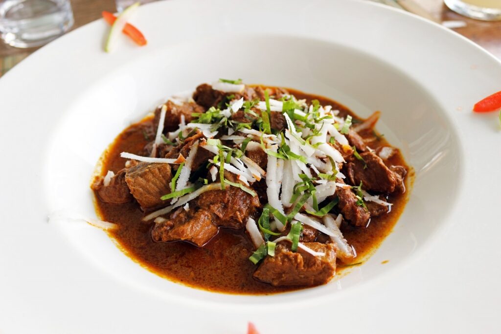 Plate of curried goat