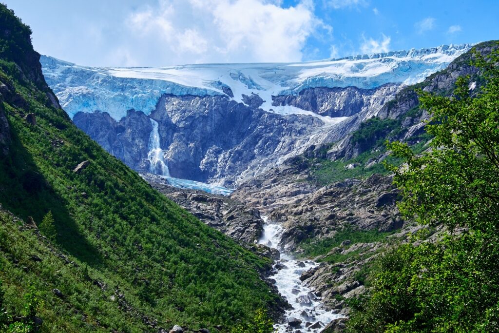 Icy landscape of Folgefonna glacier