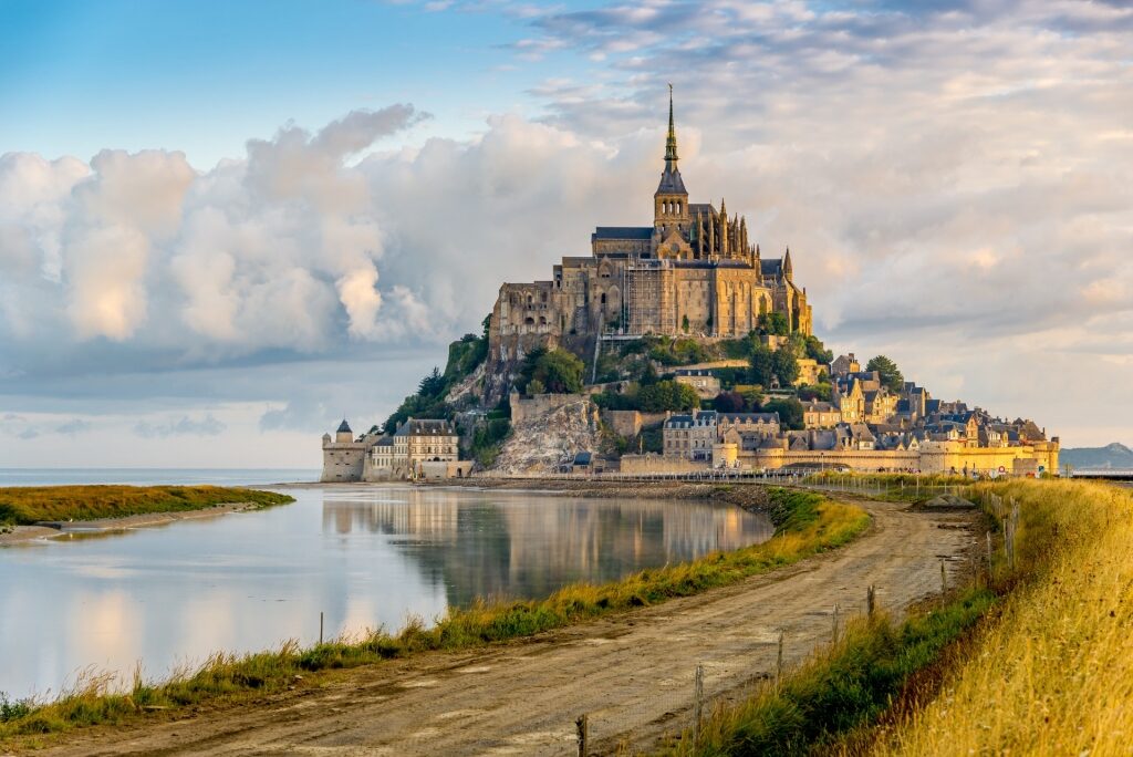 Pathway leading to Mont Saint Michel Abbey