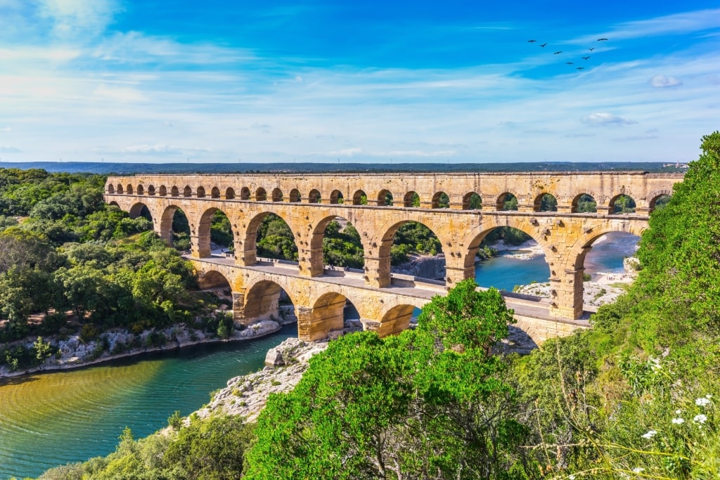 Aerial view of Pont du Gard, near Marseille