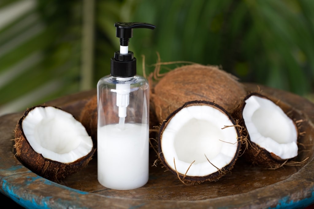 Coconut oil on a table