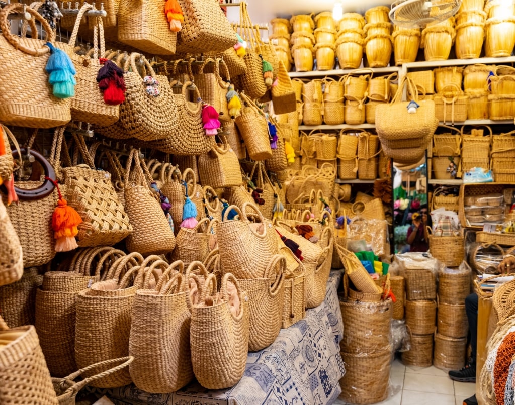 Rattan bags in Bangkok