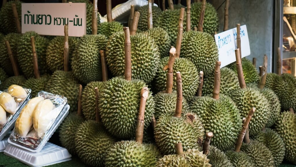 Durian at a market in Bangkok