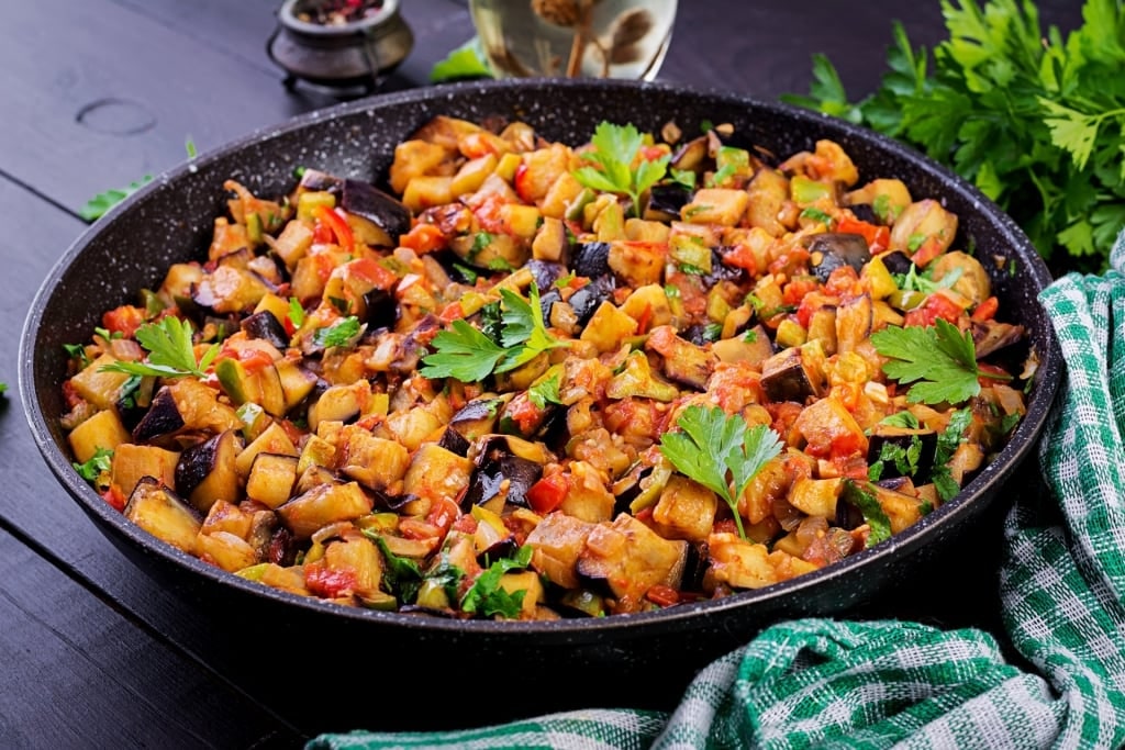 Plate of Ratatouille stew