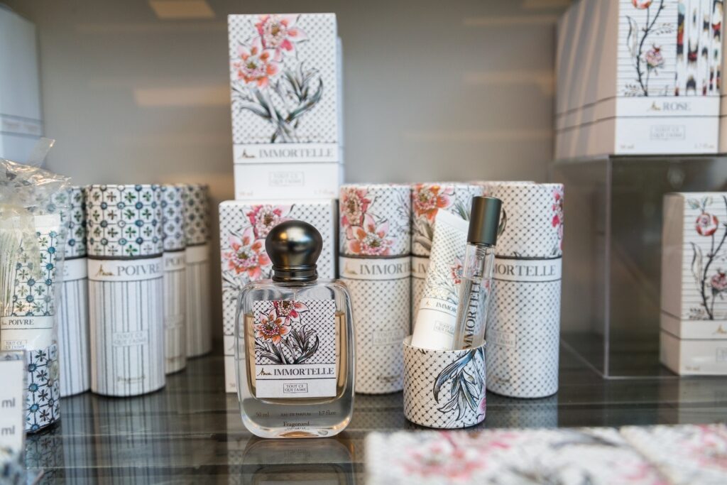 Perfume products inside the Fragonard Perfume Factory