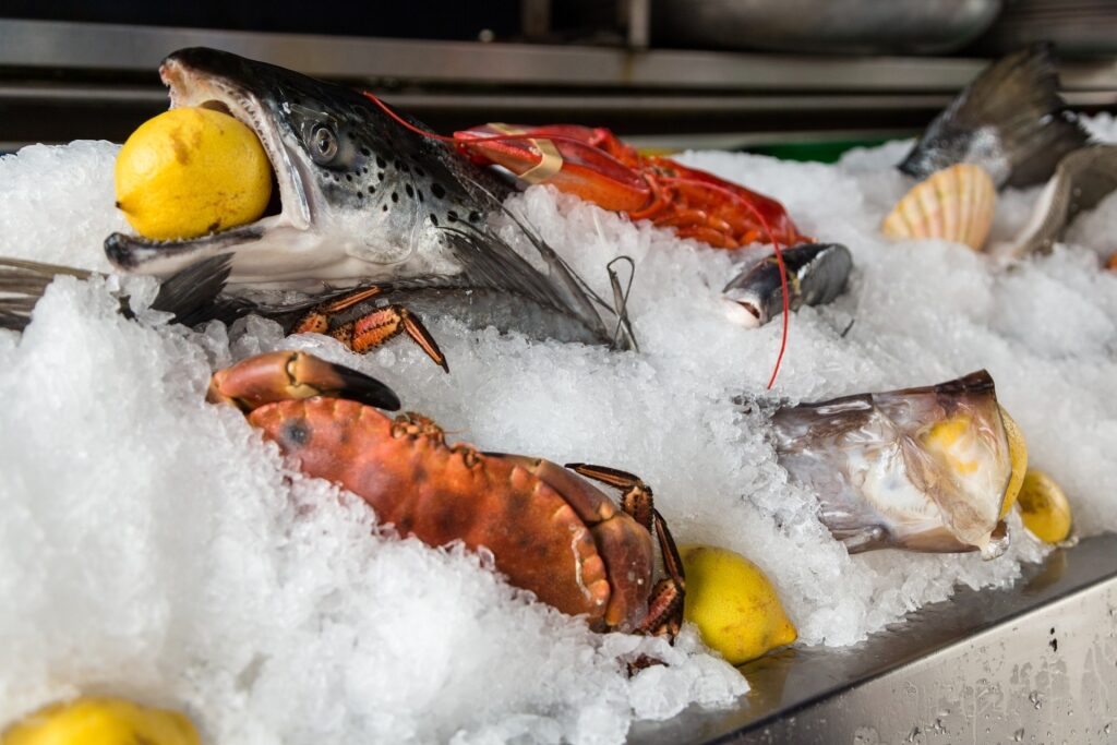 Fresh seafood at the Marché D’Ajaccio, Corsica