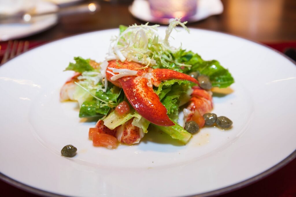Lobster salad on a plate