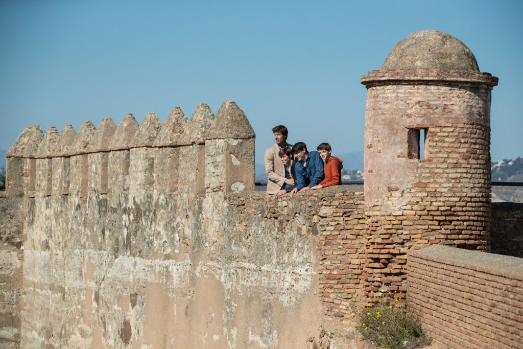 Family sightseeing from Gibralfaro Castle, Malaga