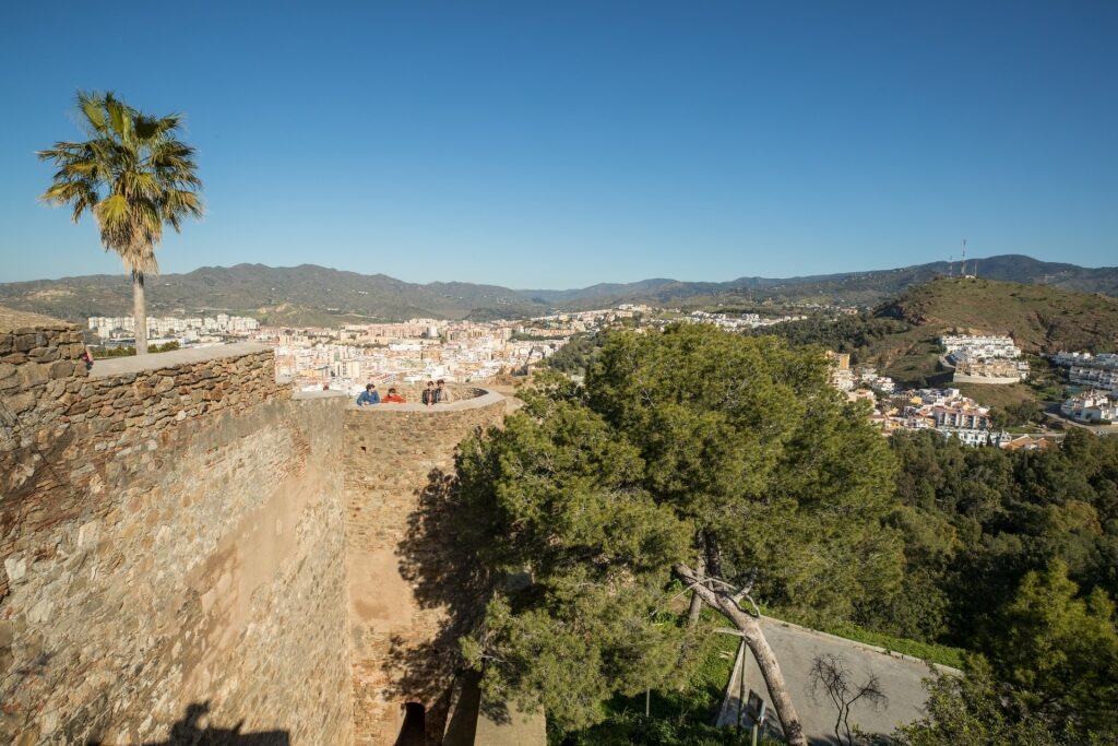 Family sightseeing from Gibralfaro Castle, Malaga