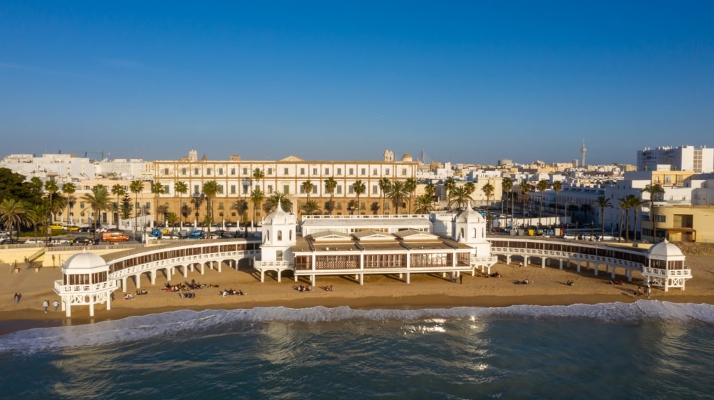 Waterfront view of La Caleta Beach, Cadiz