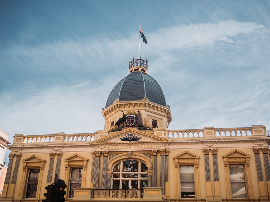 Pretty facade of the Adelaide Arcade