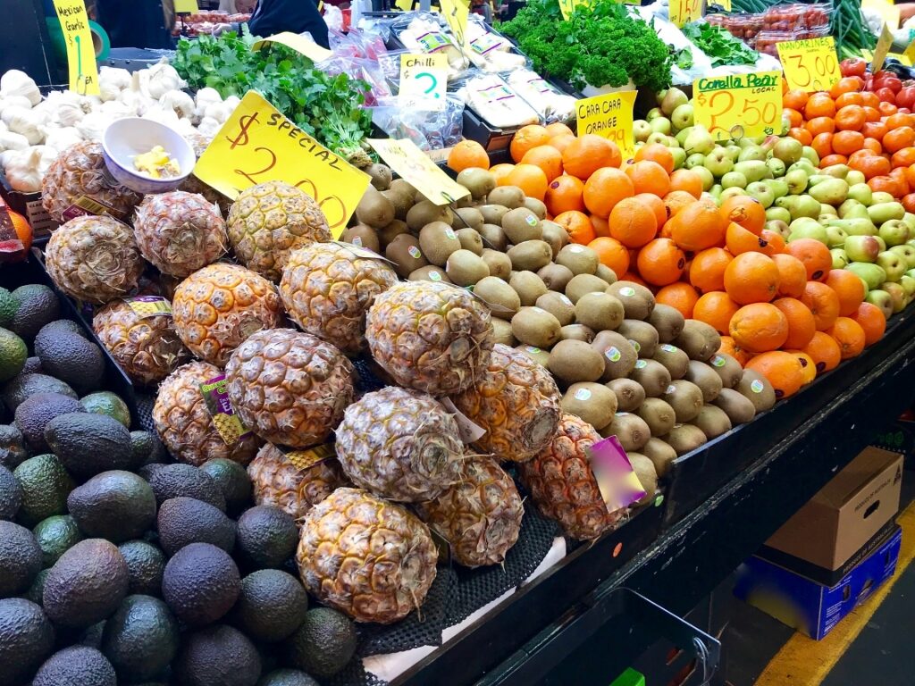 Fresh produce inside the Adelaide Central Market