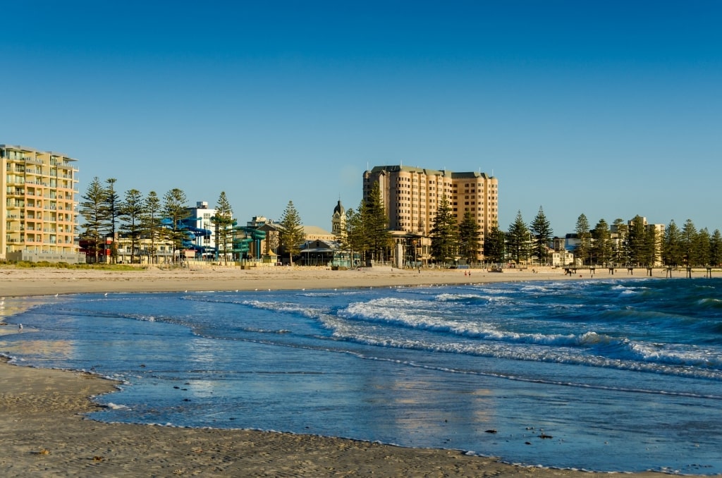 Quiet beach of Glenelg Beach