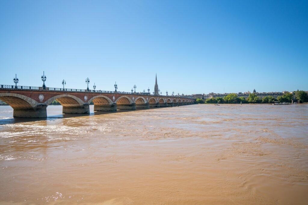 View of River Garonne with bridge