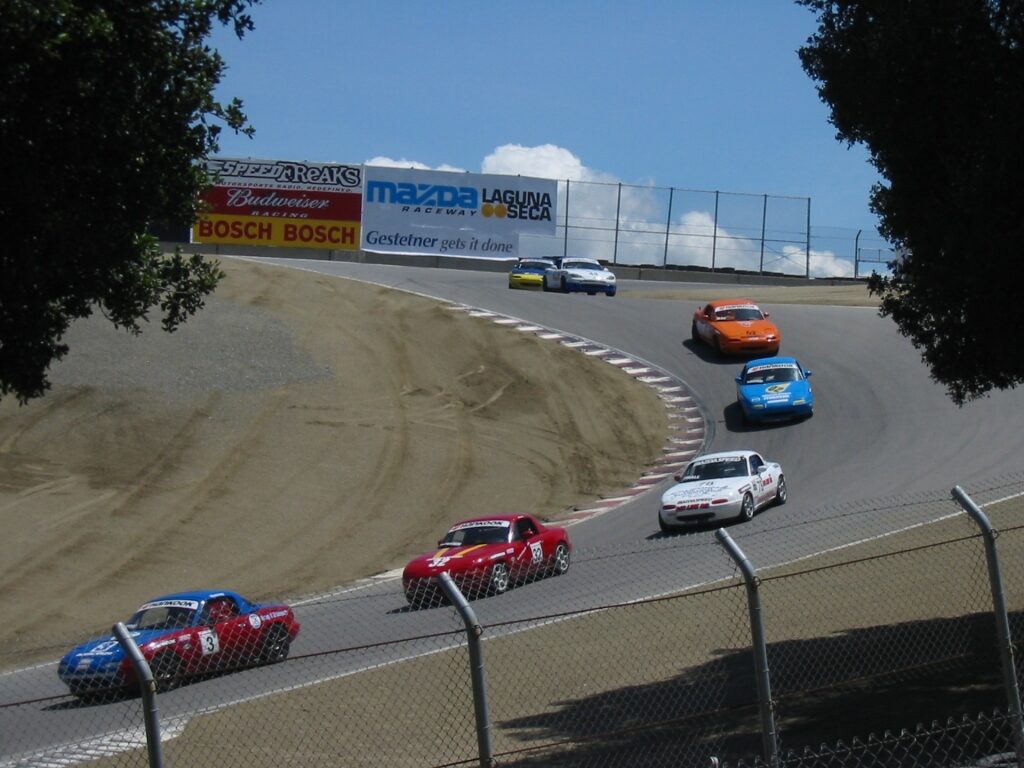 Cars racing at the WeatherTech Raceway