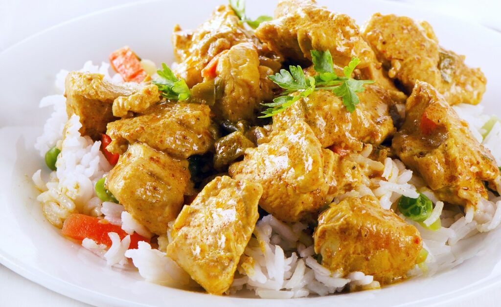 Plate of Curried chicken