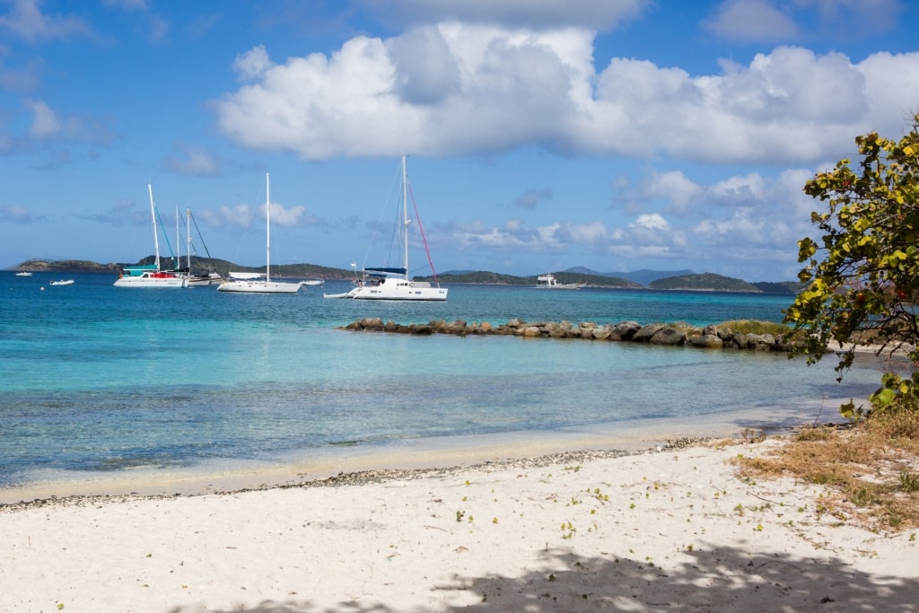 Quiet beach of Honeymoon Beach, St. John