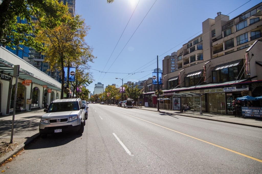 Wide street of Robson Street