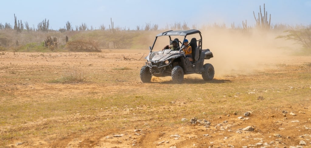 Couple on an ATV in Arikok National Park