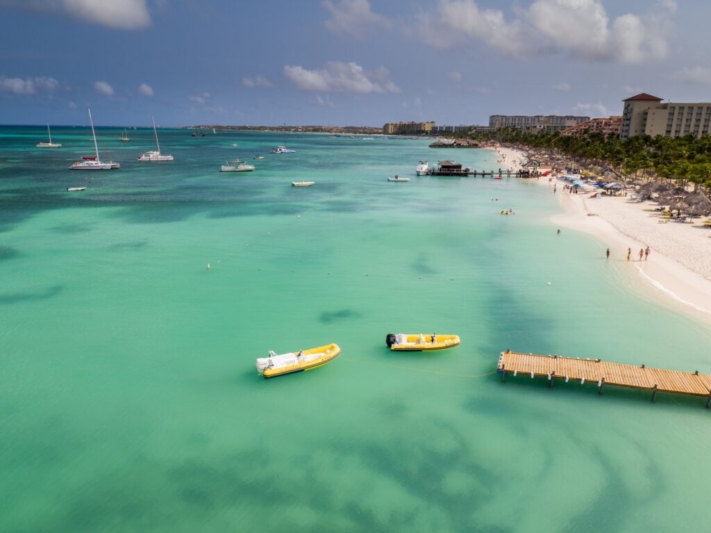 Turquoise waters of a beach in Aruba