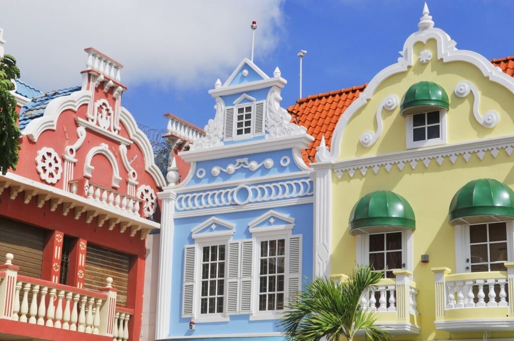 Colorful buildings in Oranjestad