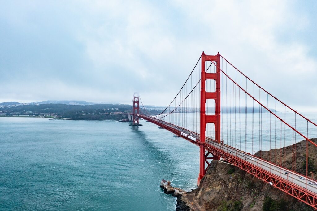 Iconic landmark of Golden Gate Bridge, San Francisco