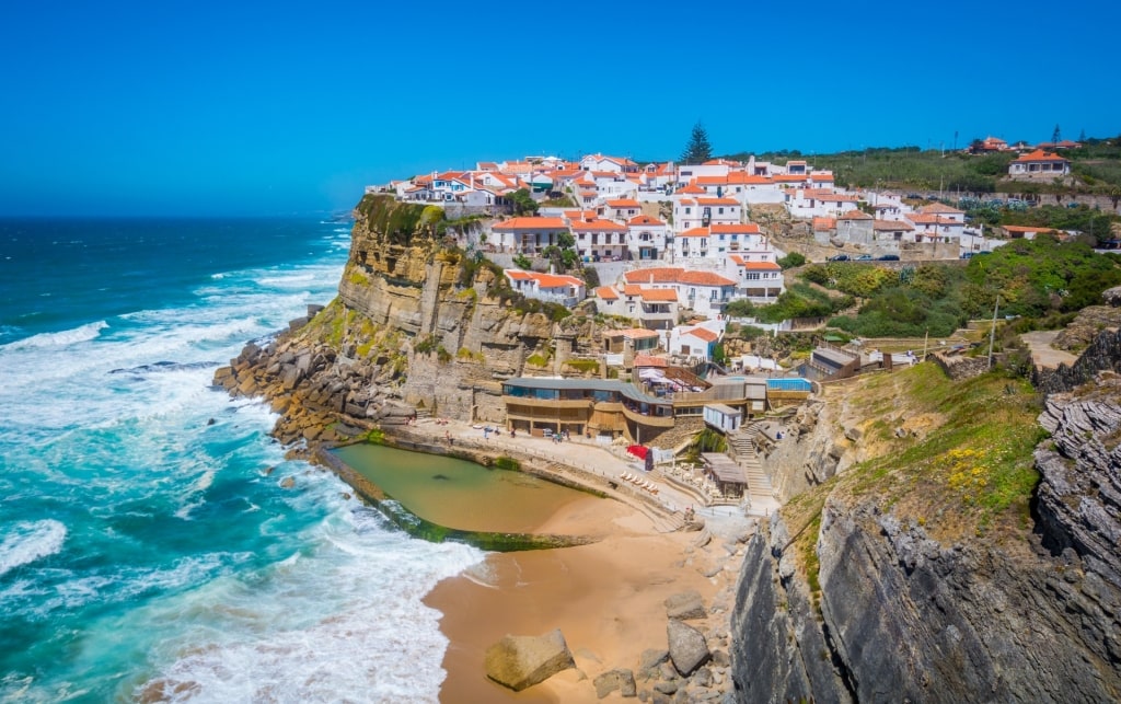 Cliffside view of Praia das Azenhas do Mar, Sintra