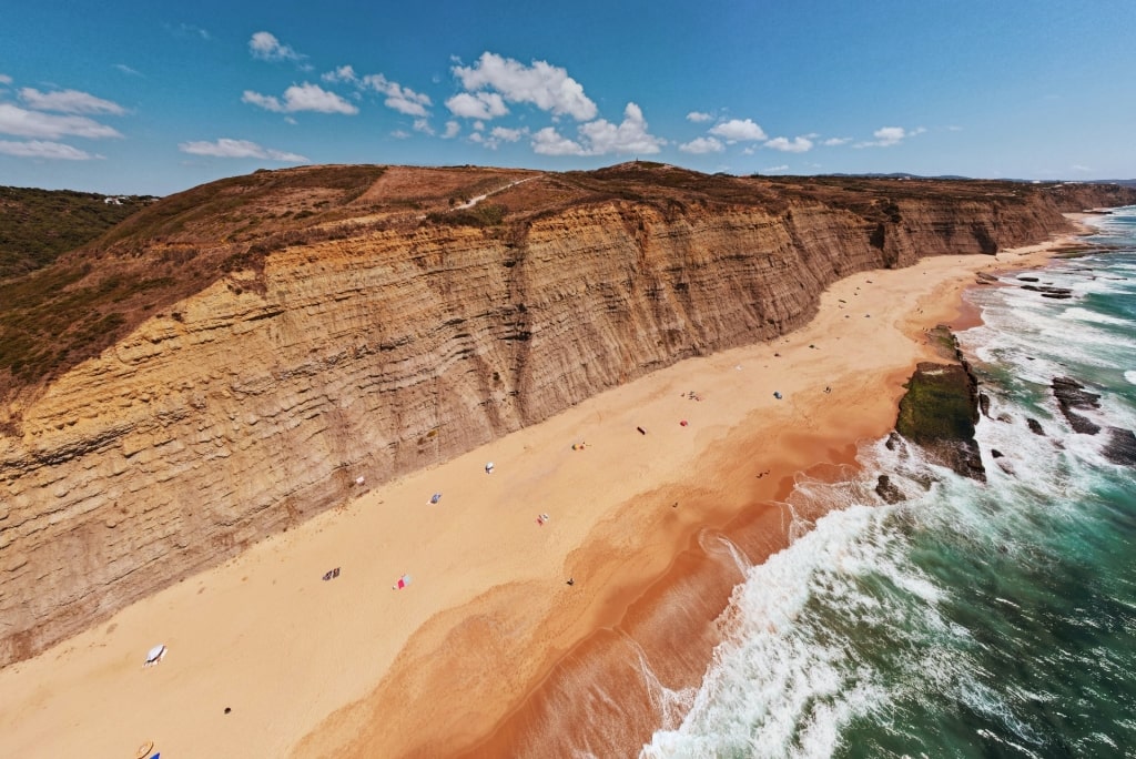 Cliffs towering over Praia do Magoito, Sintra