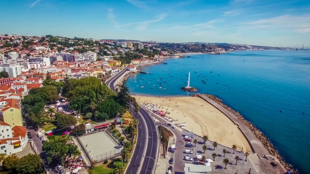 Aerial view of Praia de Paço de Arcos