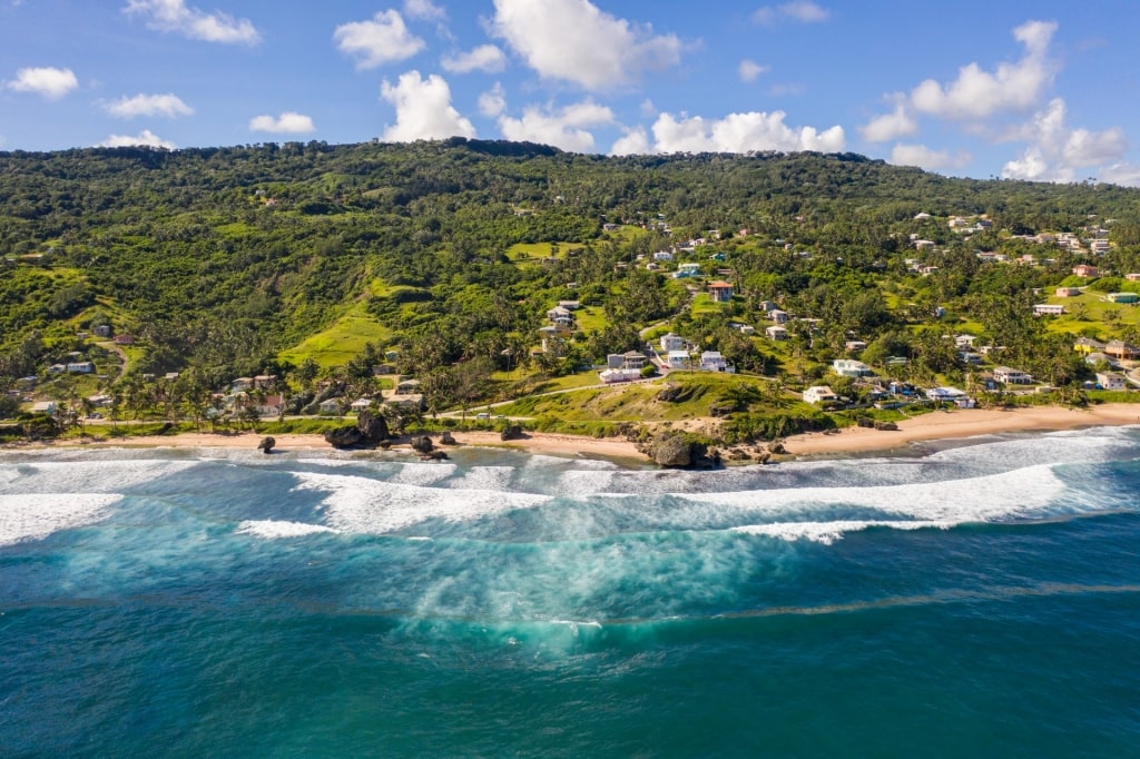 Large waves in Bathsheba Beach, Barbados