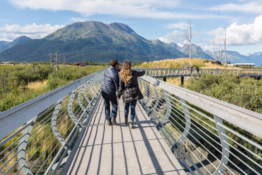 Couple sightseeing from Seward