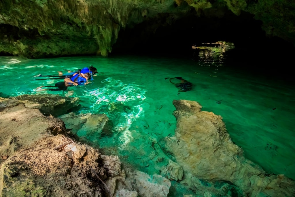 People snorkeling near Cancun