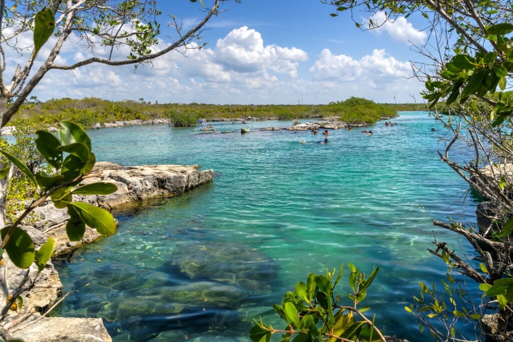 Clear water of Yal-kú Lagoon, near Cancun
