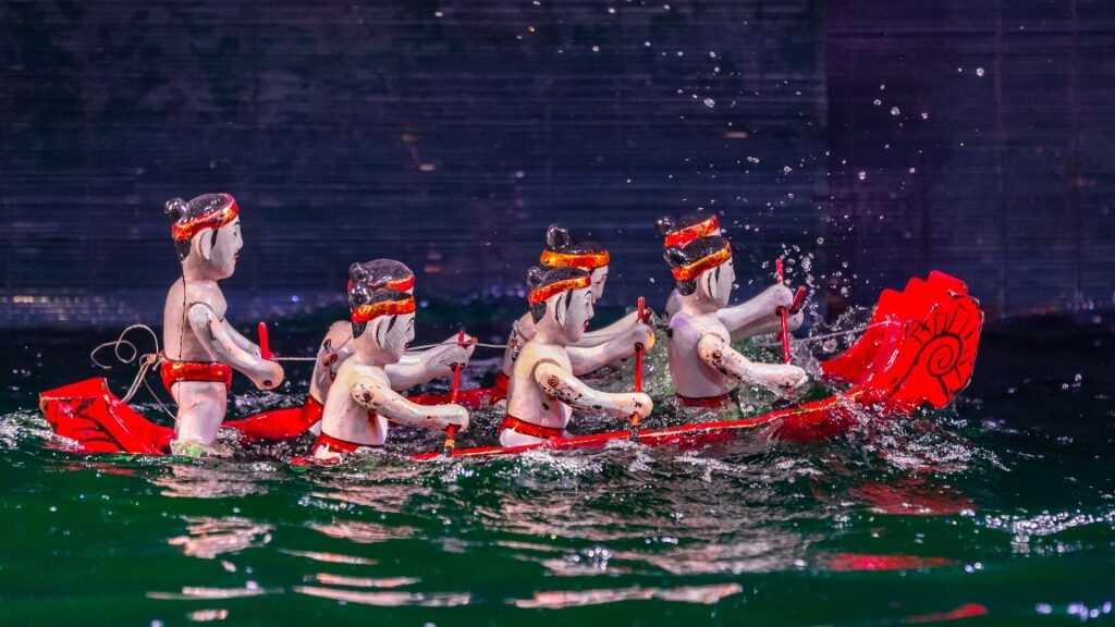 Water puppet show at the Thang Long Water Puppet Theater