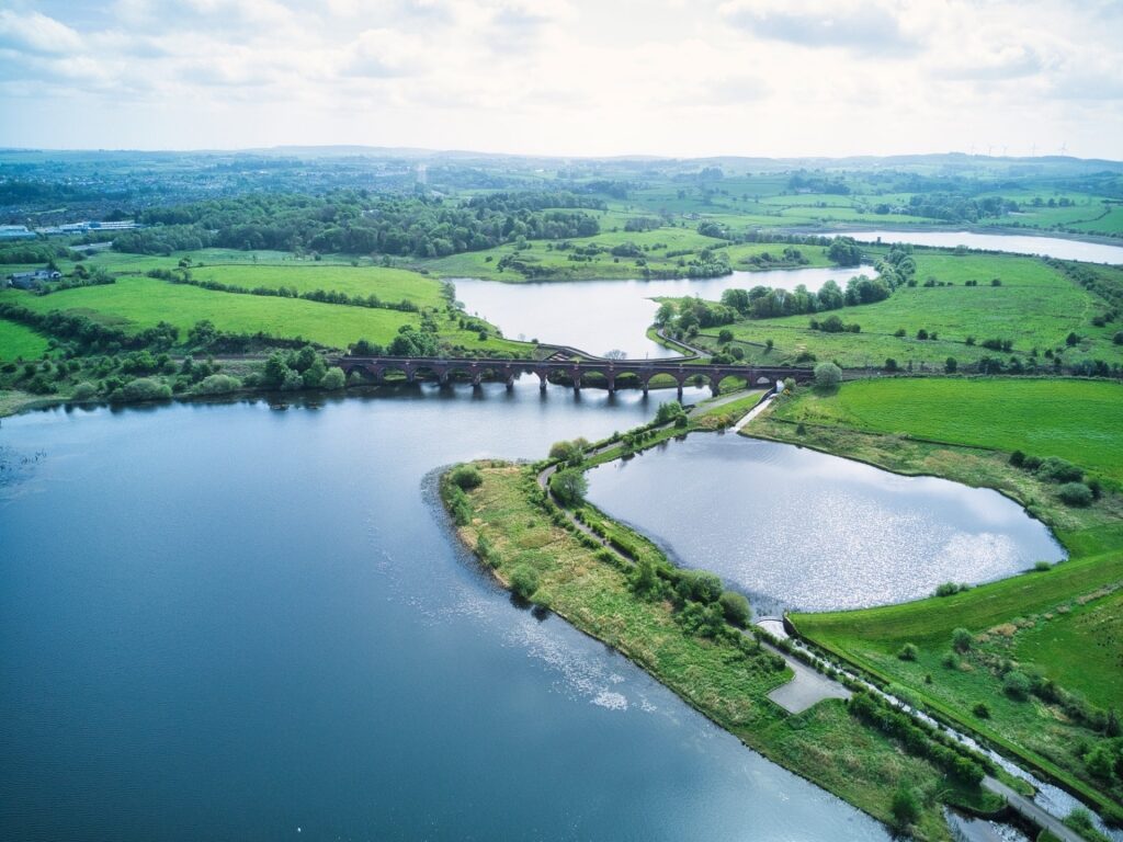 Aerial view of Darnley Country Park