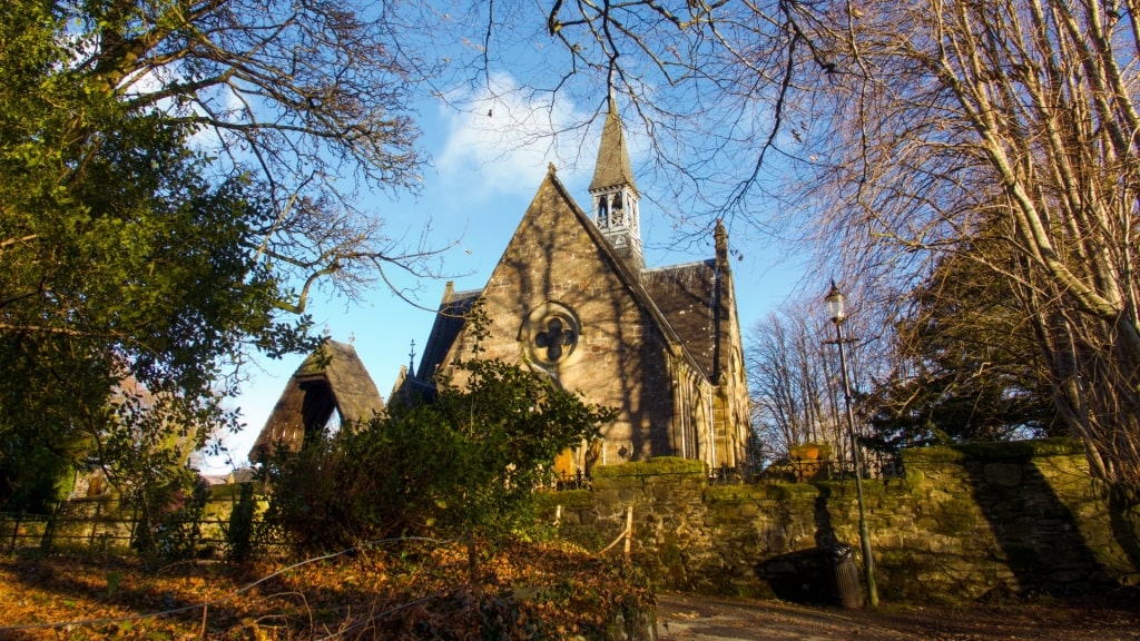 Luss Church with graveyard