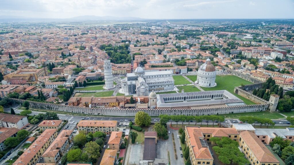 Aerial view of Centro Storico Pisa