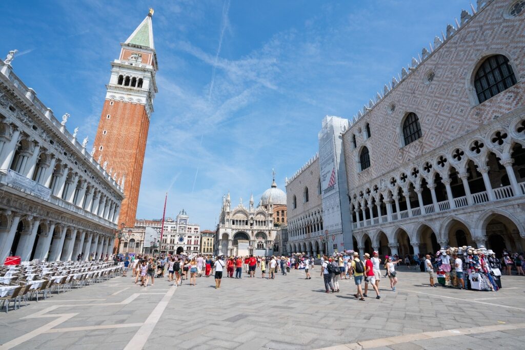 Busy scene of Piazza San Marco, Venice