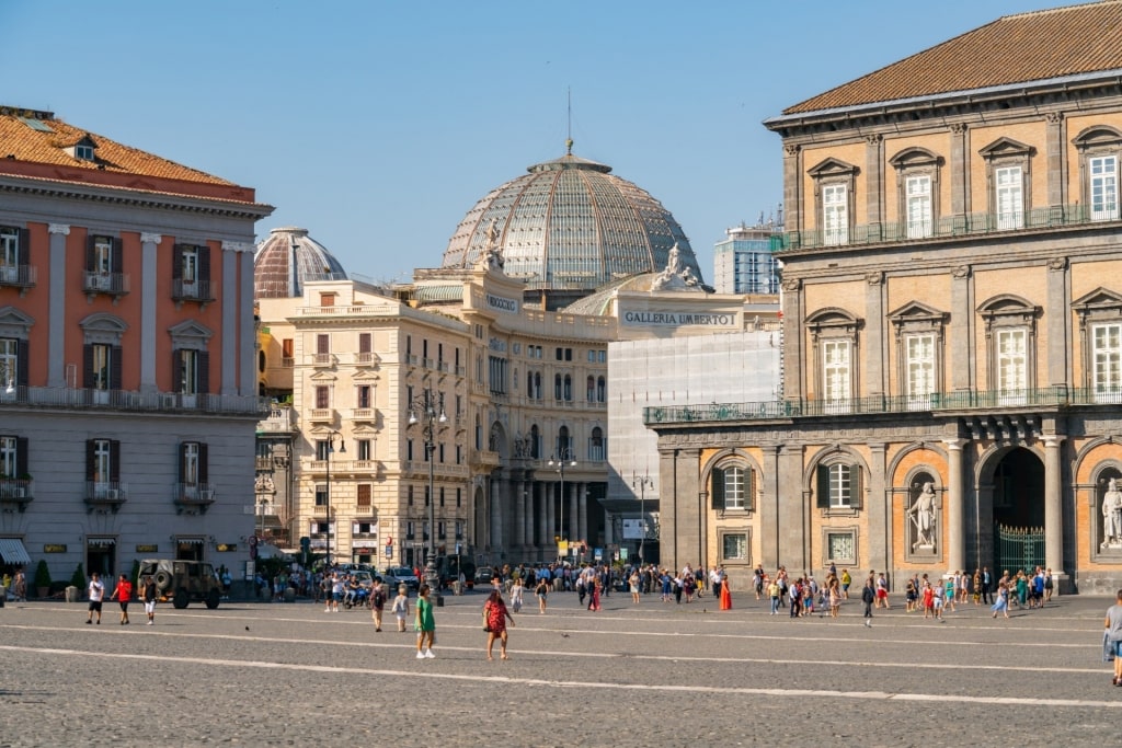 Busy piazza in Naples