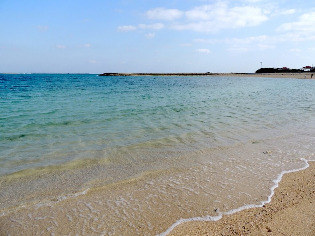 Calm water of Azama Sun Sun Beach, Nanjo