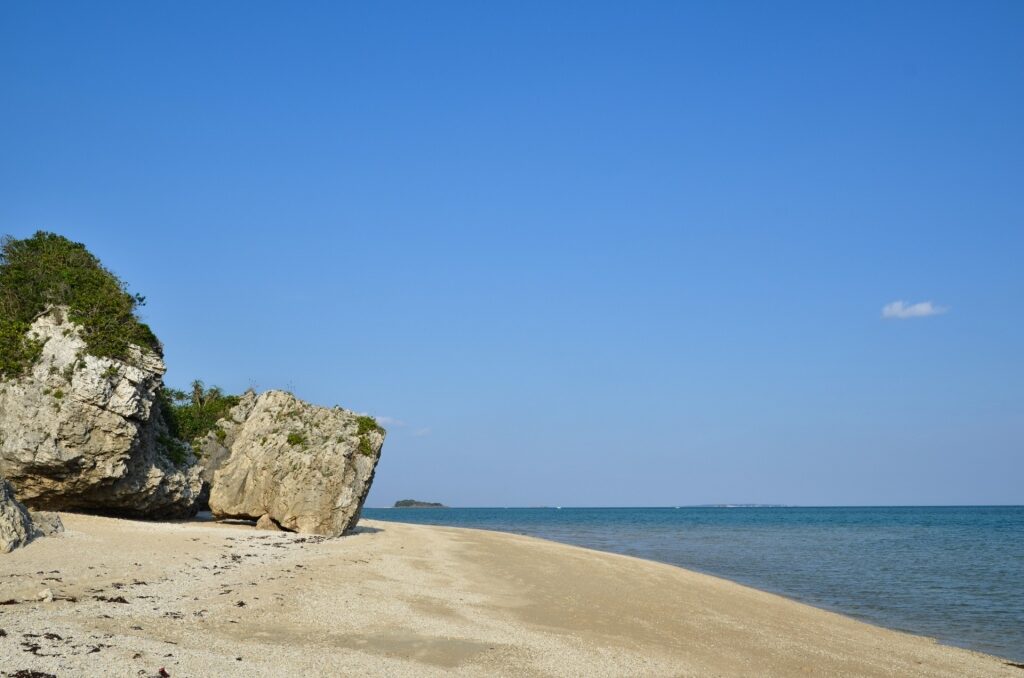 Sandy beach of Hyakuna Beach, Nanjo