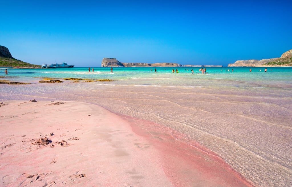 Pink sand beaches - Balos Lagoon Beach in Crete, Greece