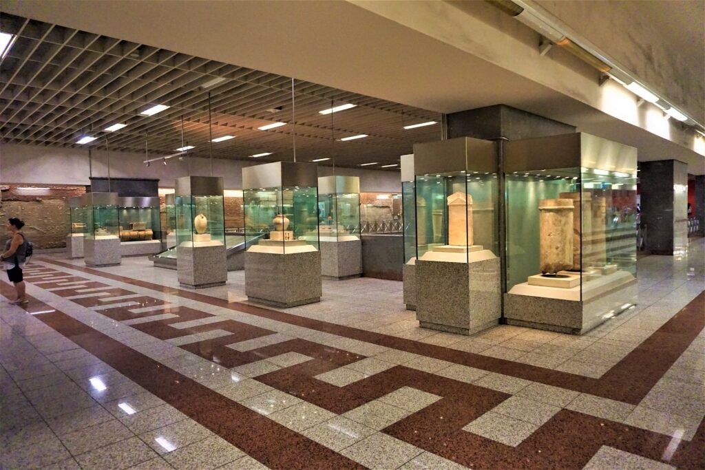 Archaeological finds inside Syntagma Metro 