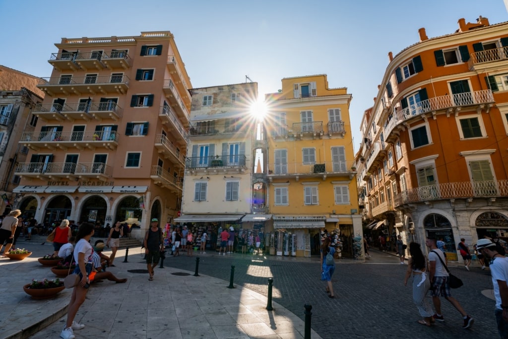 Colorful old town of Corfu