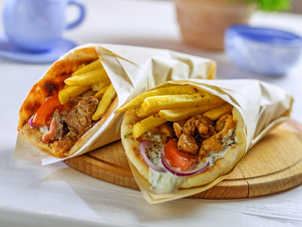 Savory souvlaki in Greece