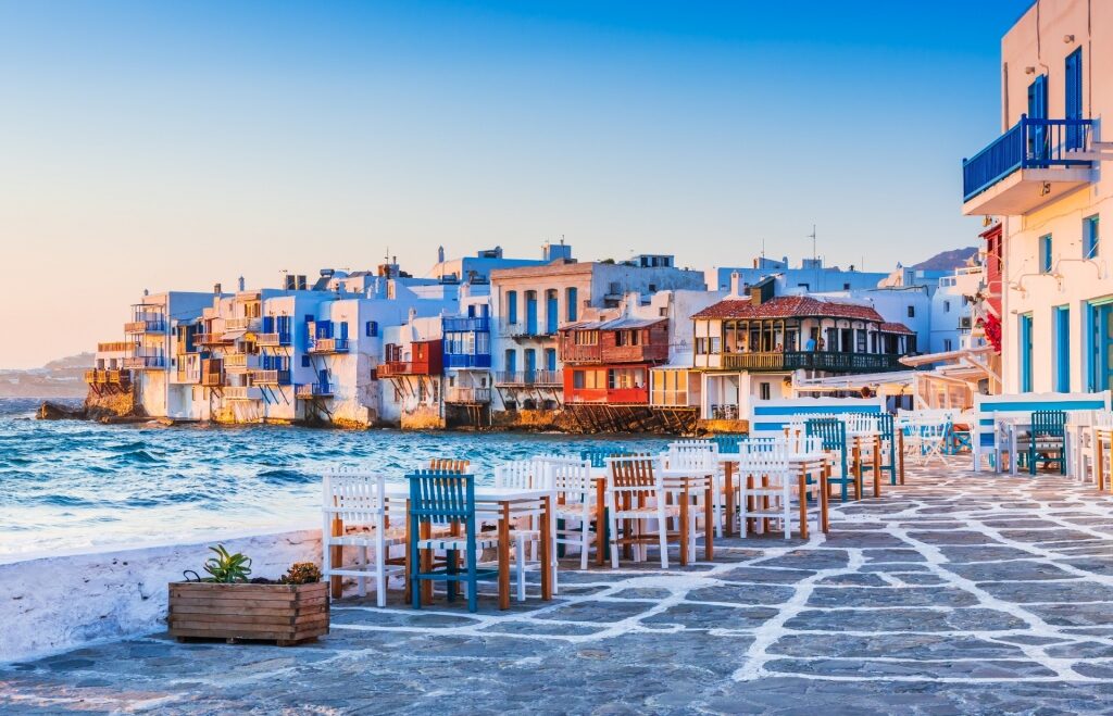 Sunset over Little Venice, Mykonos