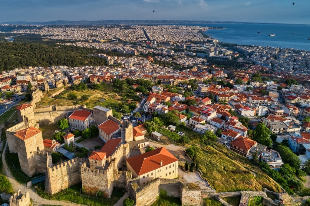 Aerial view of Ano Poli, Thessaloniki