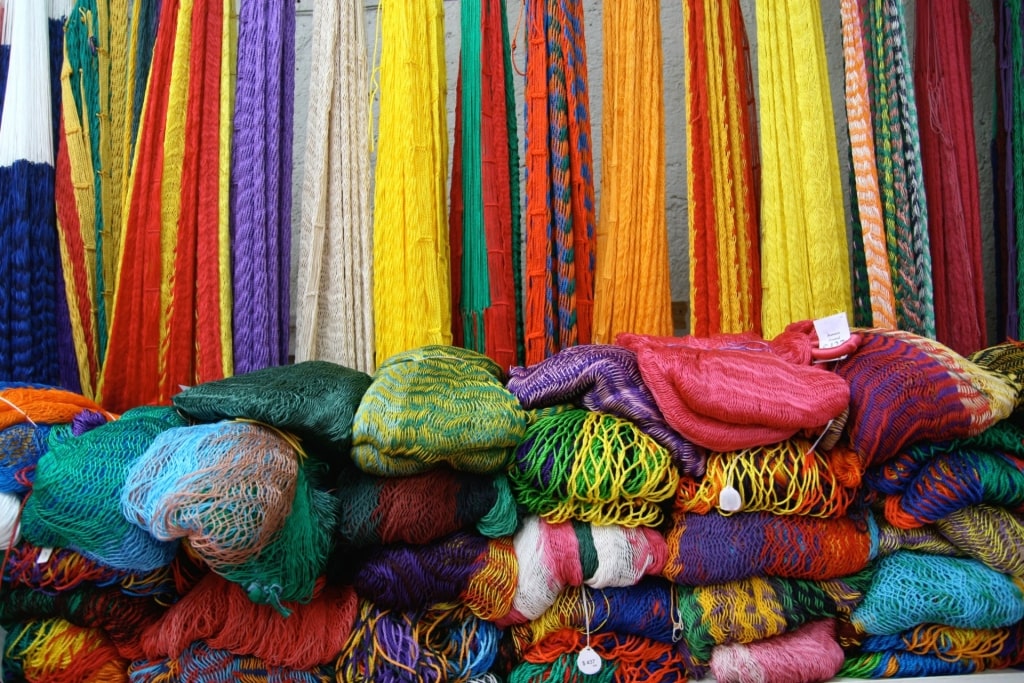 Hammocks at a market